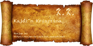 Kaján Krisztina névjegykártya