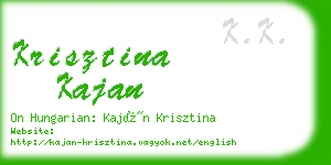 krisztina kajan business card